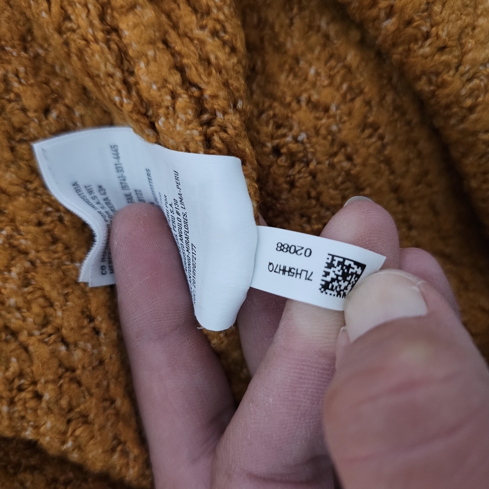American Eagle Brown Waffle Knit Crewneck Oversized  Sweater Size Small - Picture 9 of 9
